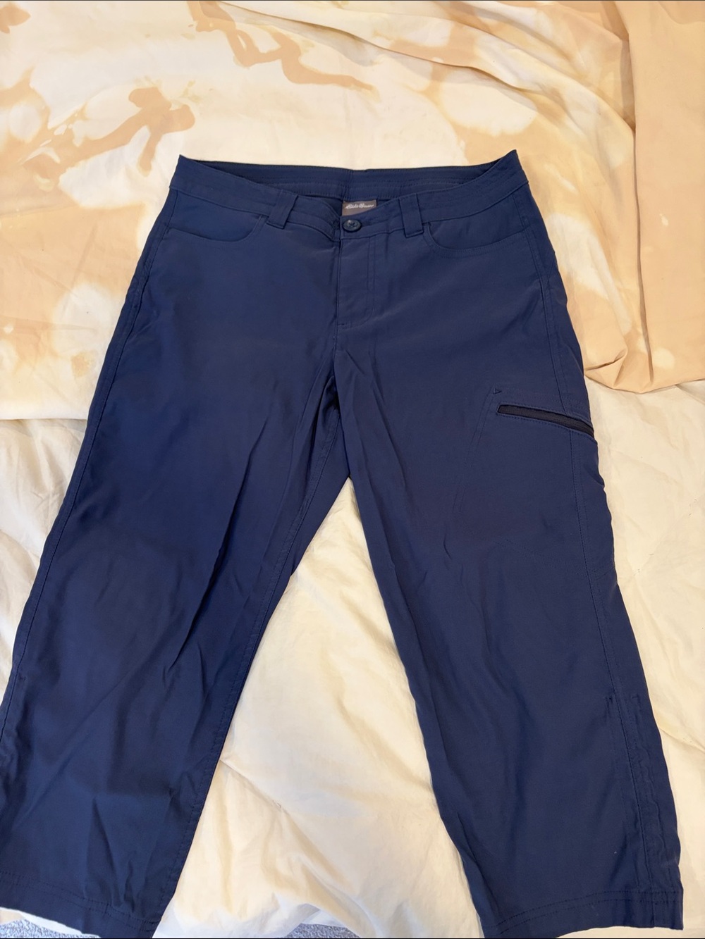 Eddie Bauer Navy Cargo Pants with Zip Pocket